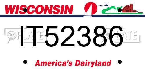 IT52386 Wisconsin License Plate