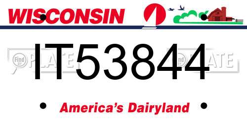 IT53844 Wisconsin License Plate