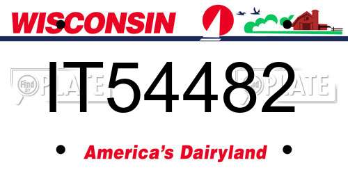 IT54482 Wisconsin License Plate