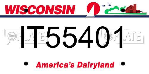 IT55401 Wisconsin License Plate