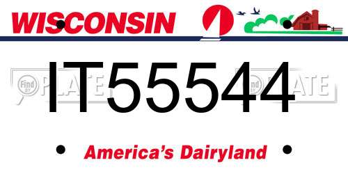 IT55544 Wisconsin License Plate