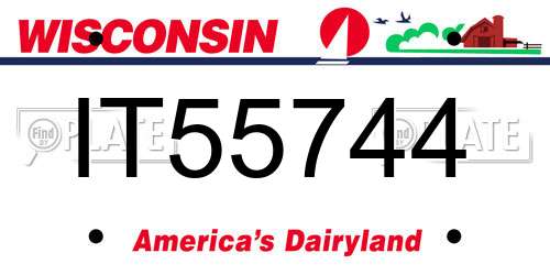IT55744 Wisconsin License Plate