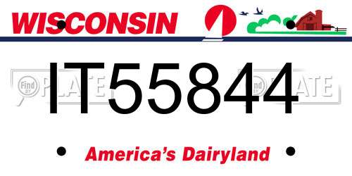 IT55844 Wisconsin License Plate