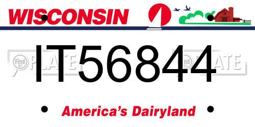 IT56844 Wisconsin License Plate
