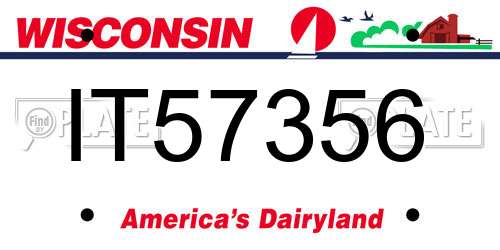 IT57356 Wisconsin License Plate