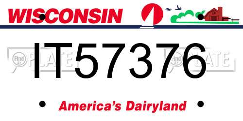 IT57376 Wisconsin License Plate