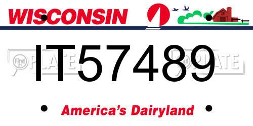 IT57489 Wisconsin License Plate