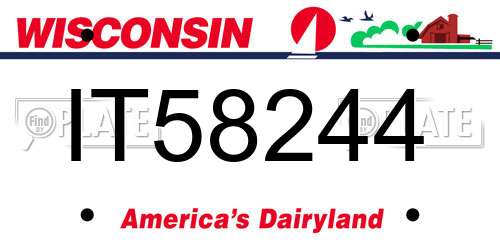 IT58244 Wisconsin License Plate