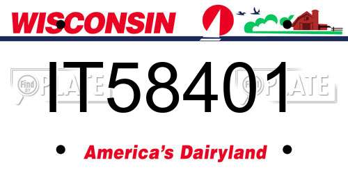 IT58401 Wisconsin License Plate