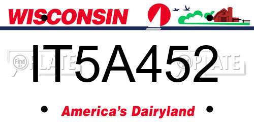 IT5A452 Wisconsin License Plate