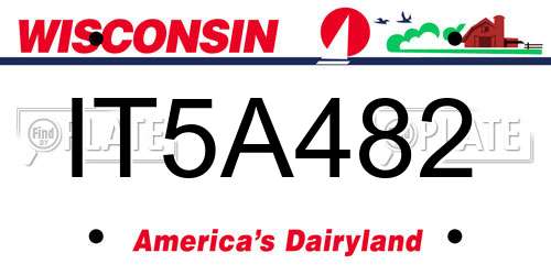IT5A482 Wisconsin License Plate