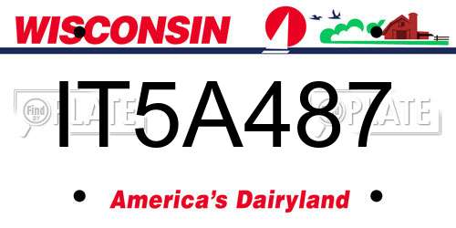 IT5A487 Wisconsin License Plate