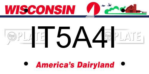 IT5A4I Wisconsin License Plate