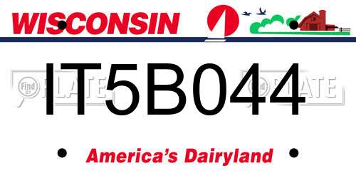 IT5B044 Wisconsin License Plate