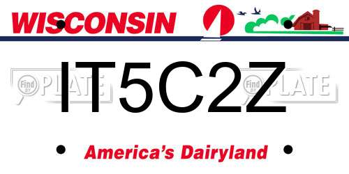 IT5C2Z Wisconsin License Plate