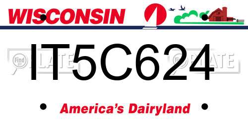 IT5C624 Wisconsin License Plate