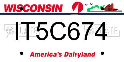 IT5C674 Wisconsin License Plate