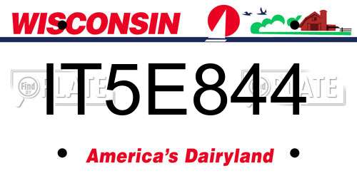 IT5E844 Wisconsin License Plate