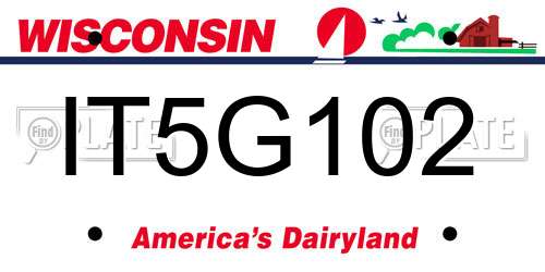 IT5G102 Wisconsin License Plate