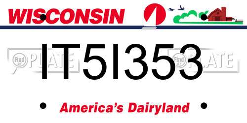 IT5I353 Wisconsin License Plate
