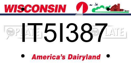 IT5I387 Wisconsin License Plate
