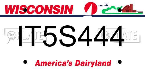 IT5S444 Wisconsin License Plate