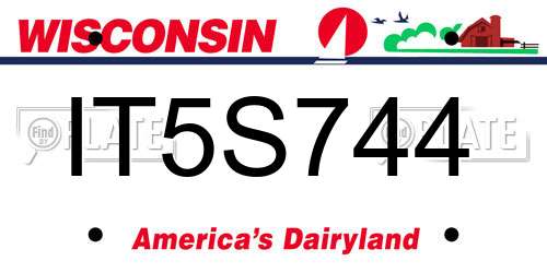 IT5S744 Wisconsin License Plate