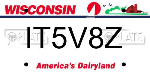 IT5V8Z Wisconsin License Plate