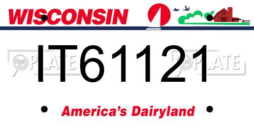 IT61121 Wisconsin License Plate