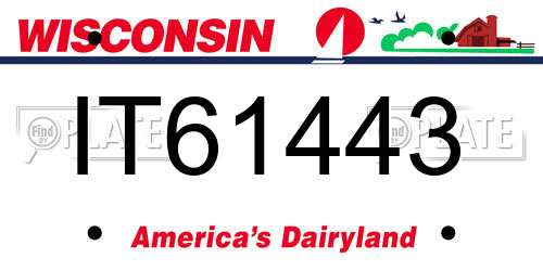 IT61443 Wisconsin License Plate