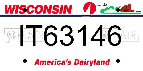 IT63146 Wisconsin License Plate