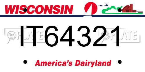 IT64321 Wisconsin License Plate