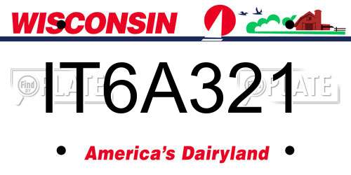 IT6A321 Wisconsin License Plate