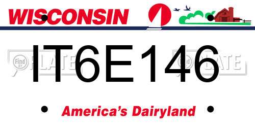 IT6E146 Wisconsin License Plate