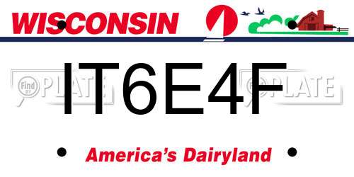 IT6E4F Wisconsin License Plate