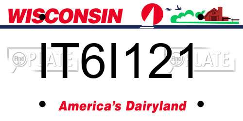 IT6I121 Wisconsin License Plate