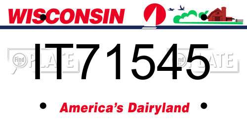 IT71545 Wisconsin License Plate