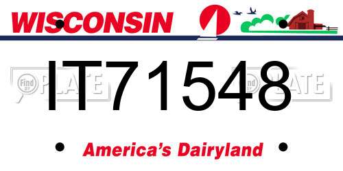 IT71548 Wisconsin License Plate