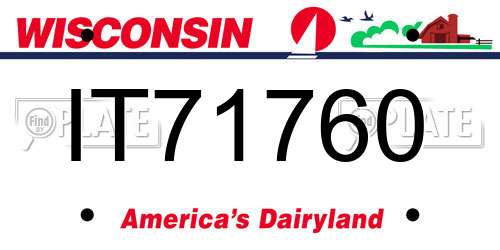 IT71760 Wisconsin License Plate