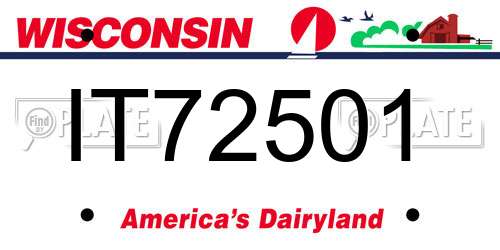 IT72501 Wisconsin License Plate