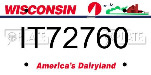 IT72760 Wisconsin License Plate