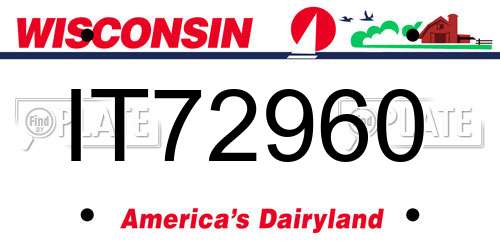 IT72960 Wisconsin License Plate