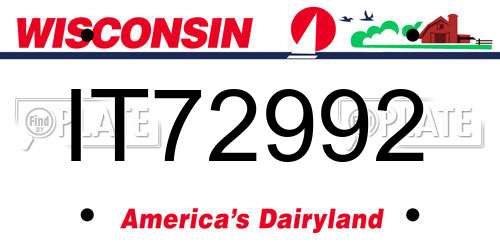 IT72992 Wisconsin License Plate