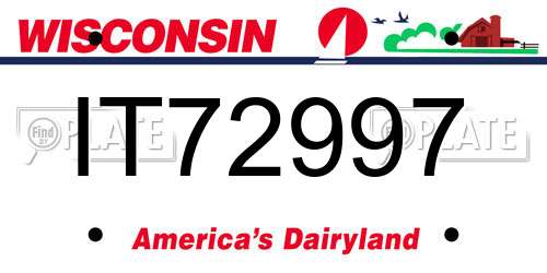 IT72997 Wisconsin License Plate
