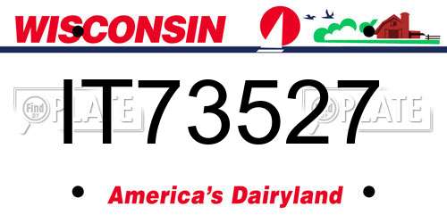 IT73527 Wisconsin License Plate