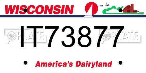 IT73877 Wisconsin License Plate