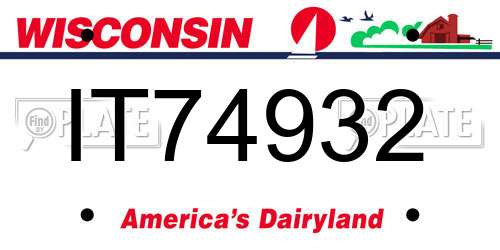 IT74932 Wisconsin License Plate