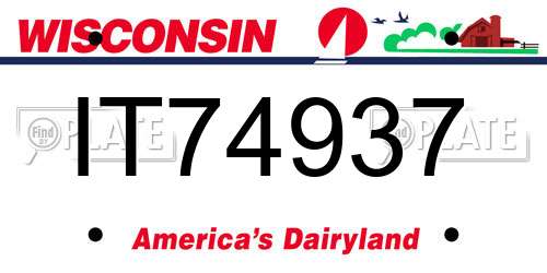 IT74937 Wisconsin License Plate
