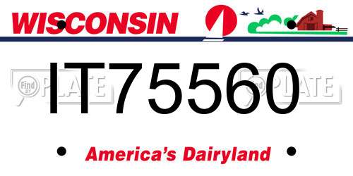 IT75560 Wisconsin License Plate