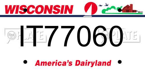 IT77060 Wisconsin License Plate